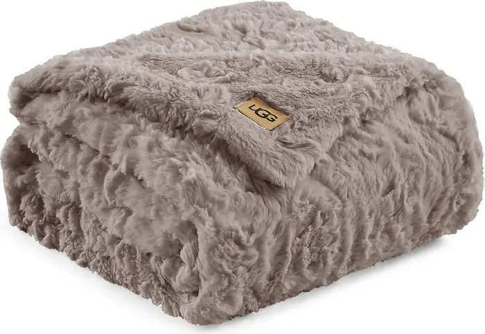 Adalee Faux Fur Throw Blanket | Nordstrom