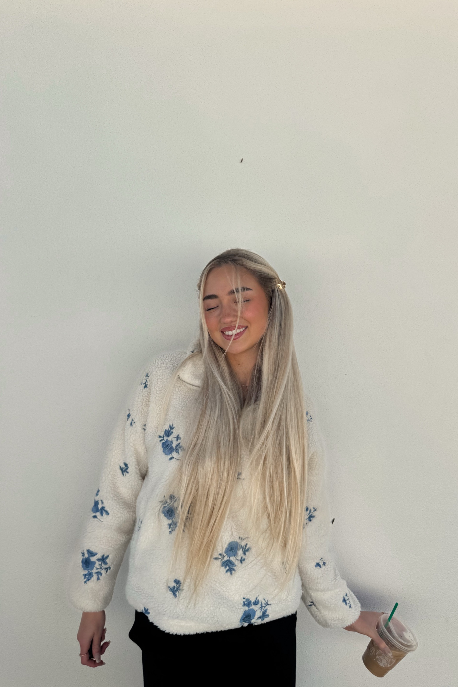 The coziest, fully wool, embroidered jacket/pullover. So cute & wintery
