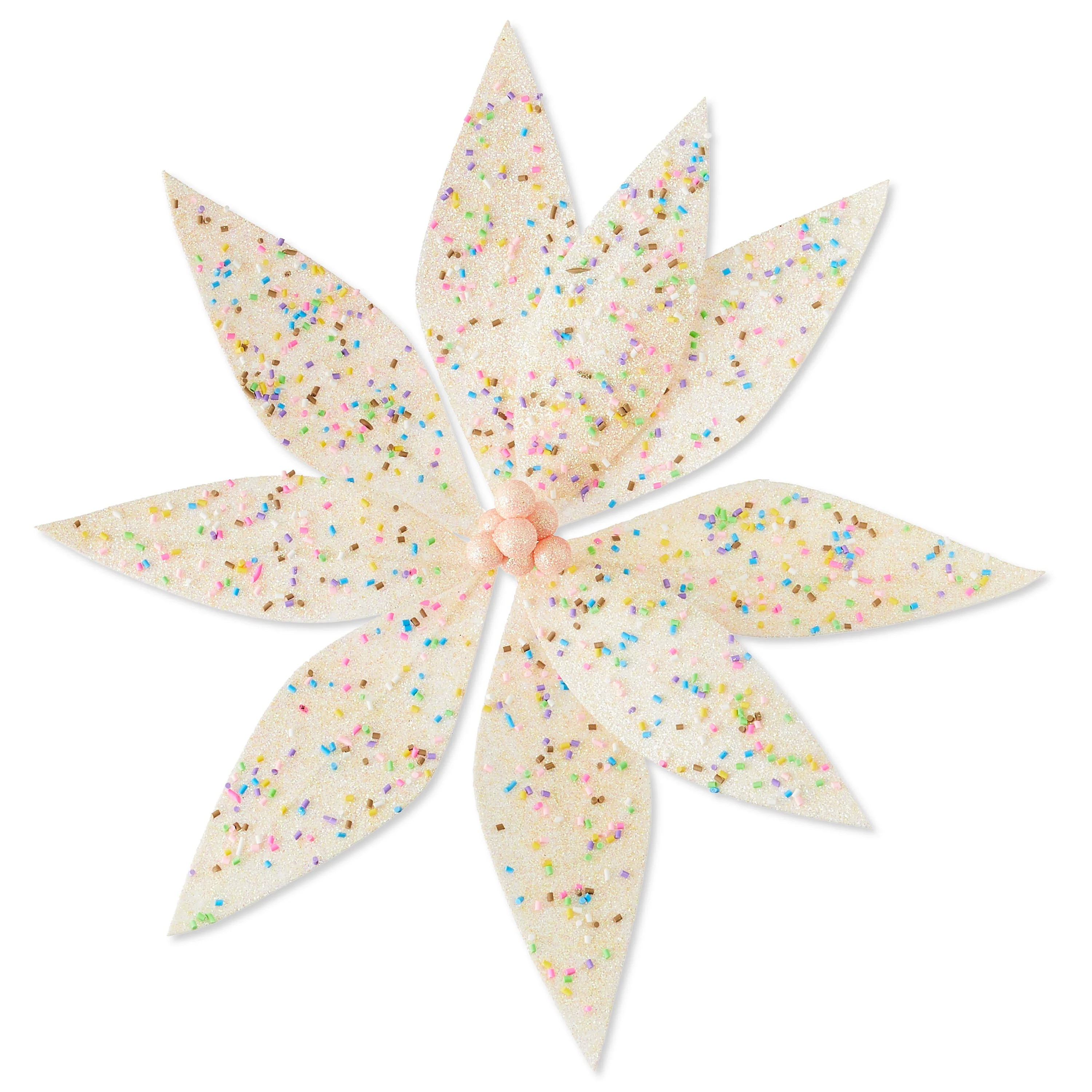 Deluxe Candy Sprinkle Poinsettia Decorative Christmas Clip, Multicolor, 12", by Holiday Time | Walmart (US)