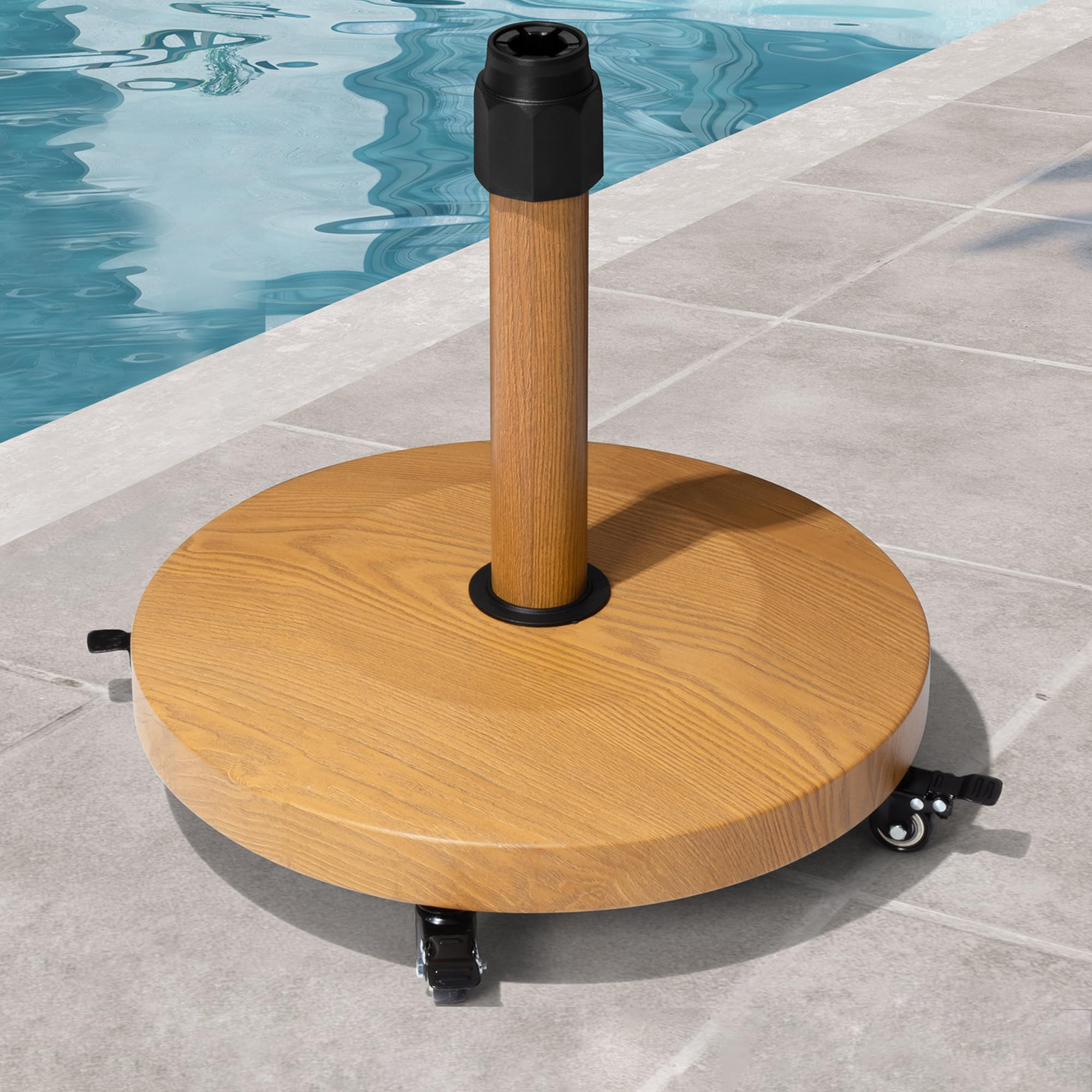 Patio Umbrella Base with 4 Wheels, 44lbs Round Heavy Duty Concrete Stand for Outdoor Market Umbre... | Amazon (US)
