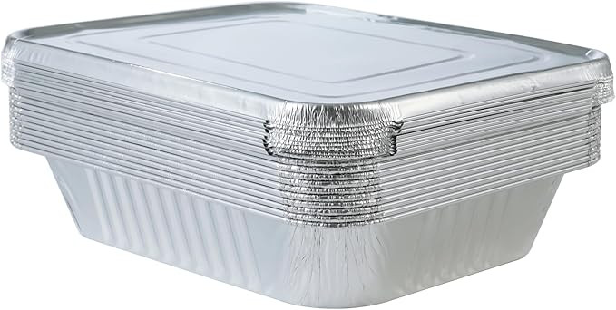 Aluminum Pans With Lids 9x13 [10 Sets] Aluminum Foil Pans Trays With Lids - Half Size Tin Foil Di... | Amazon (US)