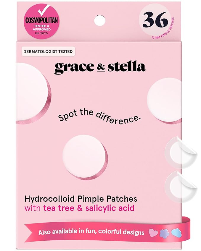 grace & stella Award Winning Pore Strip - Pimple Patches for Face - Hydrocolloid Acne Patches for... | Amazon (US)
