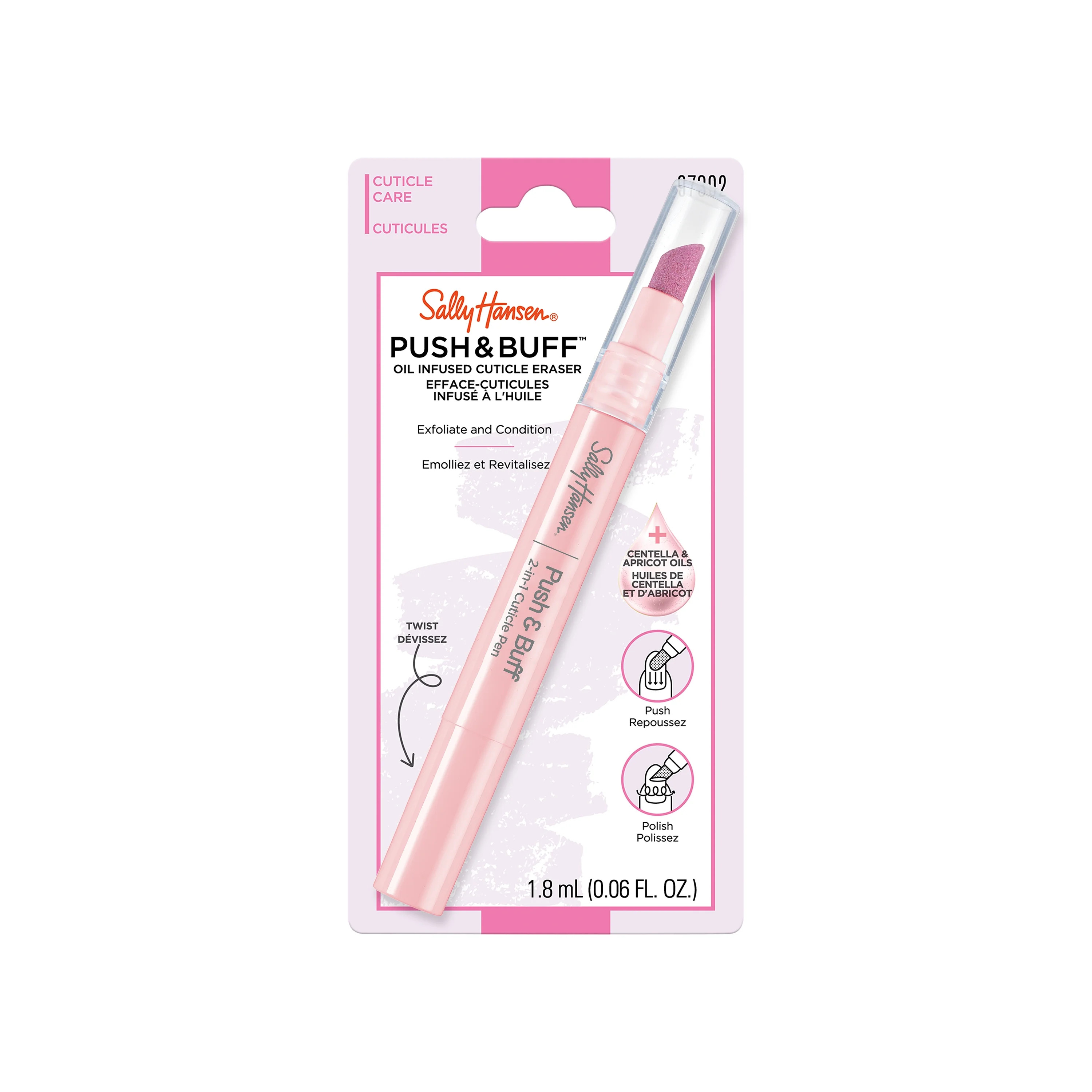 Sally Hansen Push & Buff 2 in 1 Oil Infused Cuticle Eraser Pen with Centella and Sweet Almond Oil... | Walmart (US)
