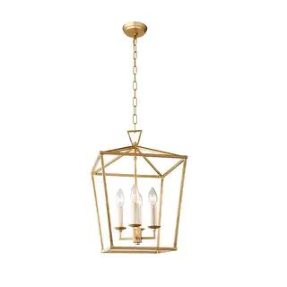 4 Light Caged Chandelier in Gold Finish | Bed Bath & Beyond