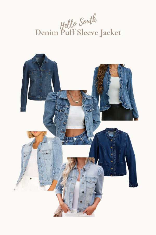 Women’s puff sleeve denim jackets 💙 A feminine twist on the classic jean jacket! These stylish puff shoulder denim jackets are perfect layering pieces for fall, spring, and everyday wear. Easy to pair with white jeans, dresses, skirts, or casual pants for a chic southern style. Shop puff sleeve jean jackets in light wash, dark wash, and classic blue denim – timeless wardrobe staples for women over 40 & 50 who love casual but cute outfits. 

 #LTKOver40 #LTKMidsize #LTKStyleTip