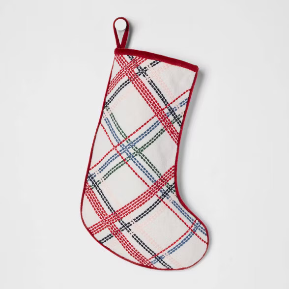 20" Christmas Holiday Plaid Stocking - Threshold™ | Target