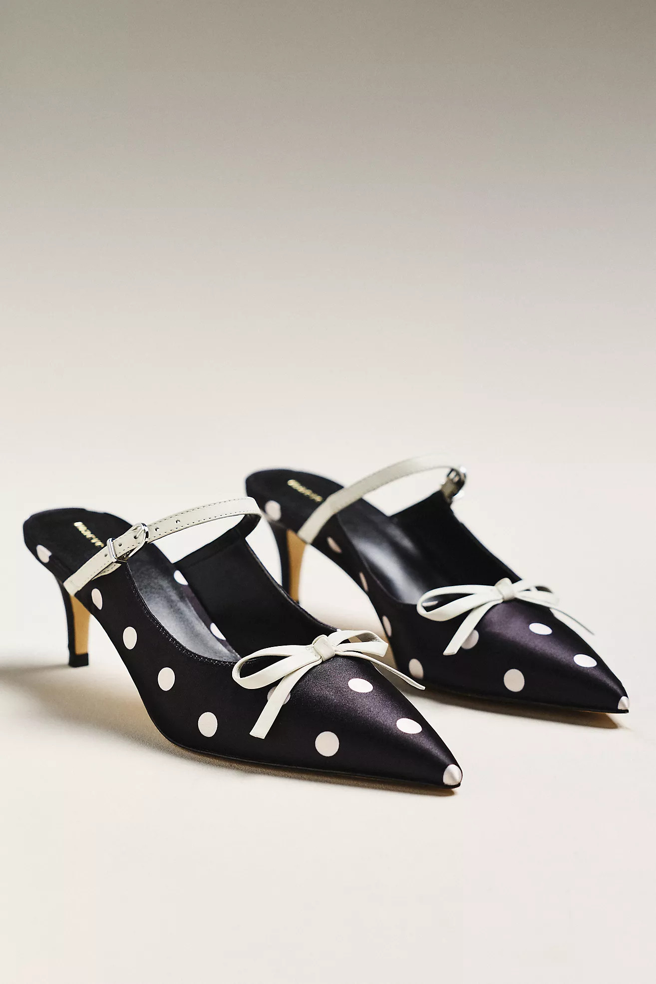 Maeve Bow Kitten-Heel Mules | Anthropologie (US)