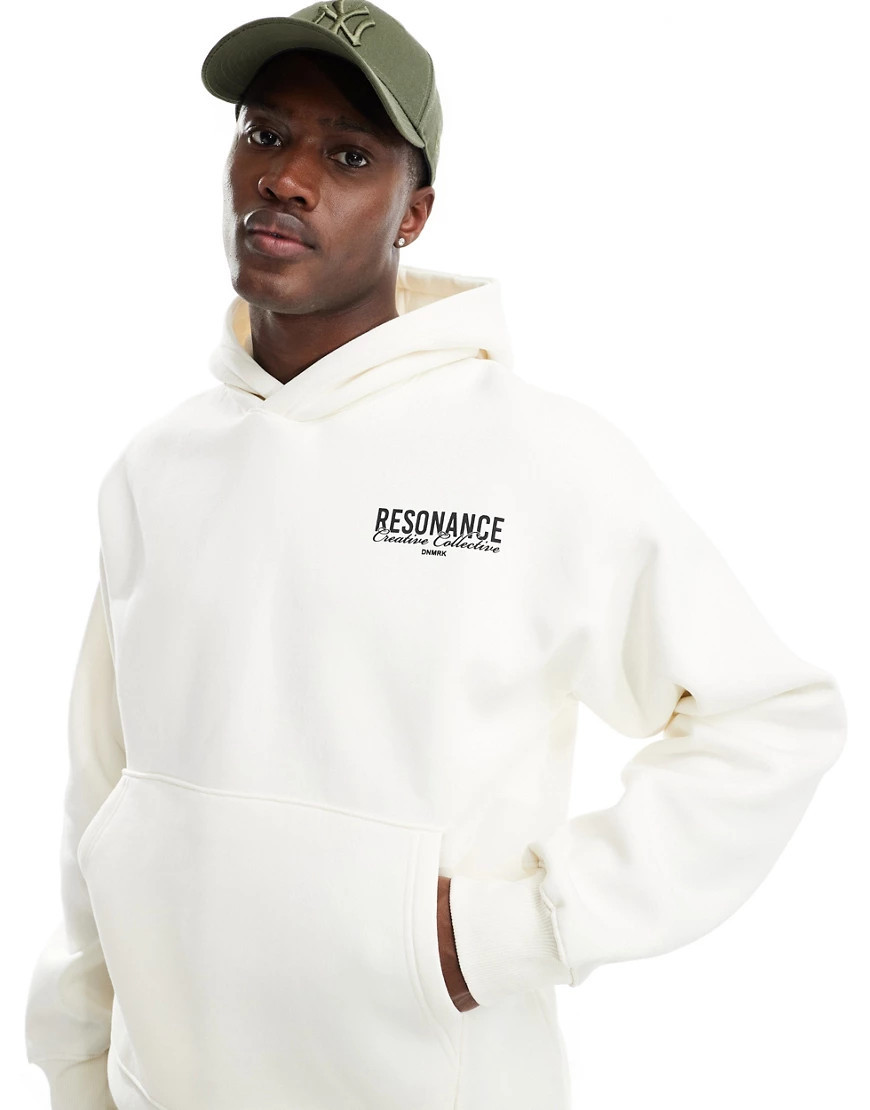Selected Homme oversized hoodie in cream with text backprint-White | ASOS (Global)