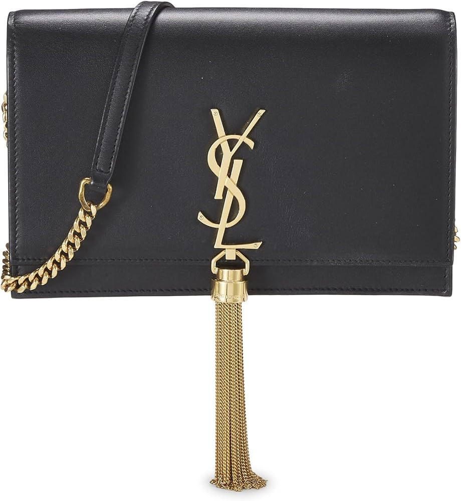 Amazon.com: Yves Saint Laurent, Pre-Loved Black Calfskin Kate Tassel Wallet On Chain (WOC), Black... | Amazon (US)