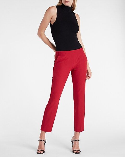 Low Rise Supersoft Twill Buttoned Waist Ankle Pant | Express