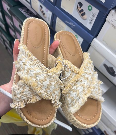 I’m getting complete and total Free People vibes, but at Target prices!
These wedge sandals are adorable! They are super comfy as well.
They run true to size and true to width.
Wedges, sandals, slip on, shoes, mules, heels, open toe 

#LTKSeasonal #LTKshoecrush #LTKfindsunder50