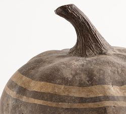 Brown Terracotta Striped Pumpkin | Pottery Barn (US)