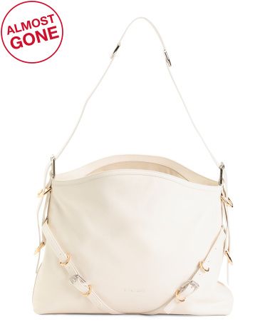 Made In Italy Leather Voyou Medium Hobo With Silver And Gold Hardware | TJ Maxx