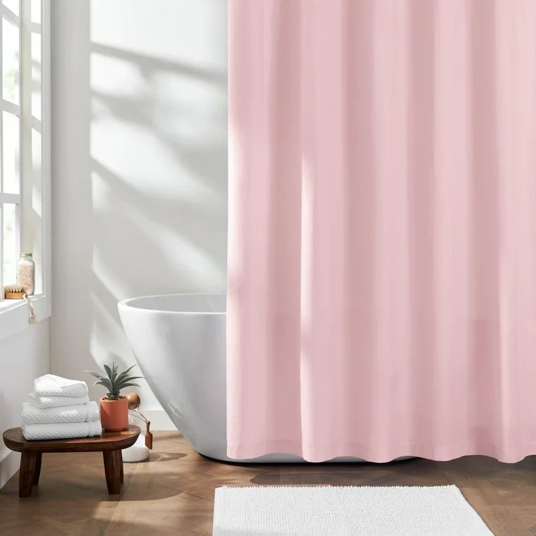 Gap Home Solid Textured Organic Cotton Shower Curtain Blush 72"x72" | Walmart (US)