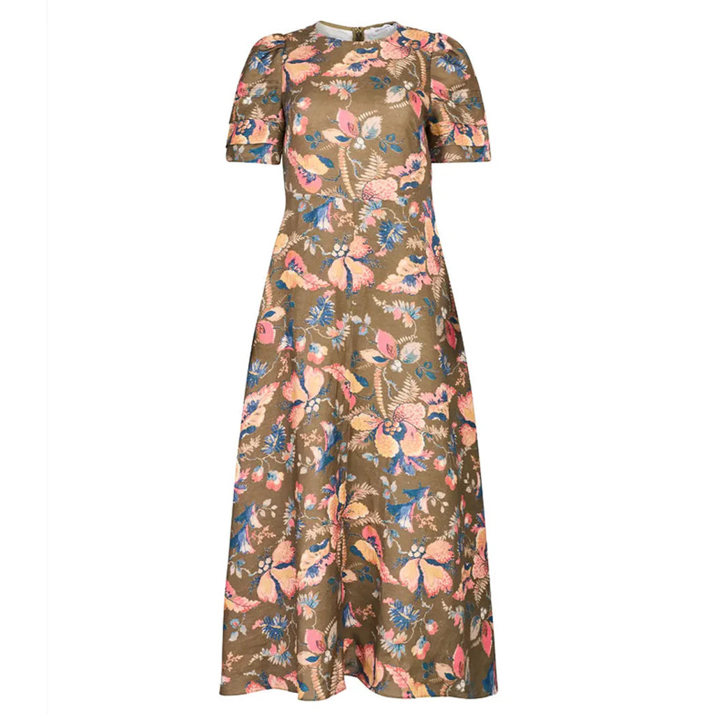 Casey Dress in Olive Floral | Over The Moon