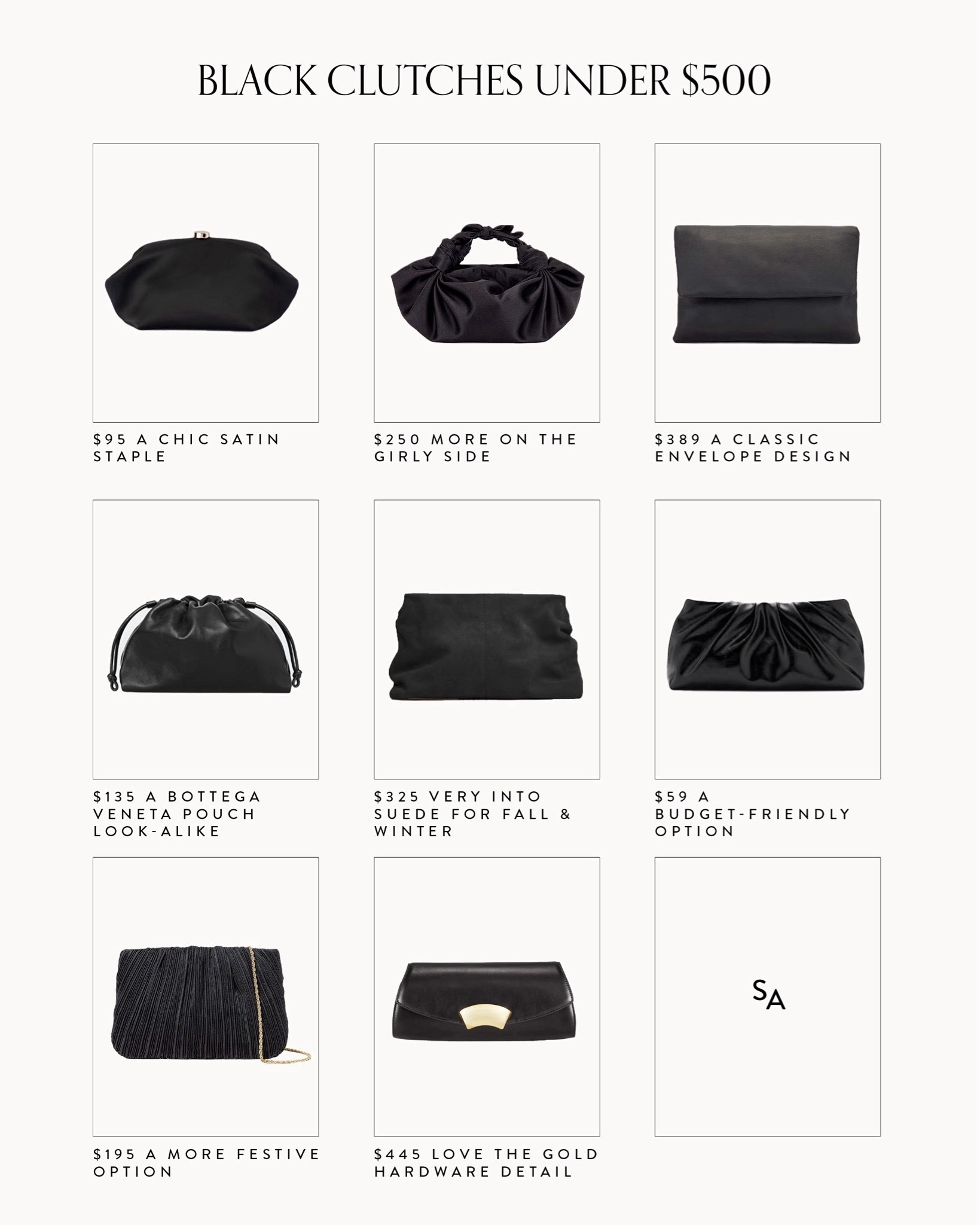 Black clutches under $500

#LTKStyleTip #LTKItBag #LTKSeasonal