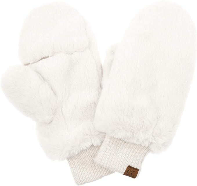 Funky Junque Faux Fur Flip Mittens Womens Warm Convertible Fingerless Gloves | Amazon (US)