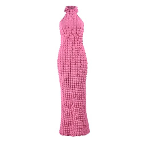 Womens Casual Sexy Halter Sleeveless Sundresses Bubble Textured Backless Prom Cocktail Maxi Dress... | Amazon (US)