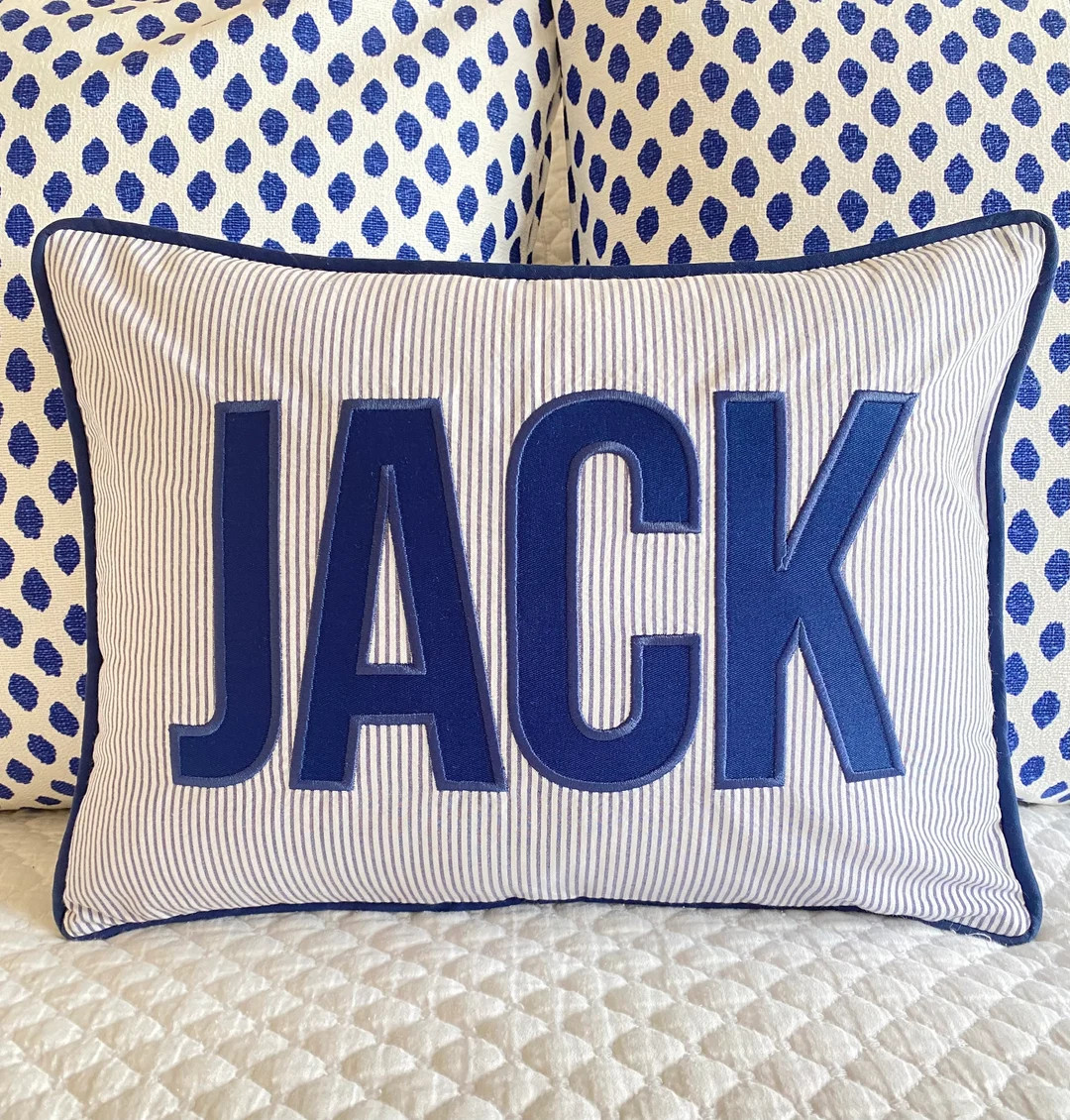 Applique Name Pillow Cover - Etsy | Etsy (US)