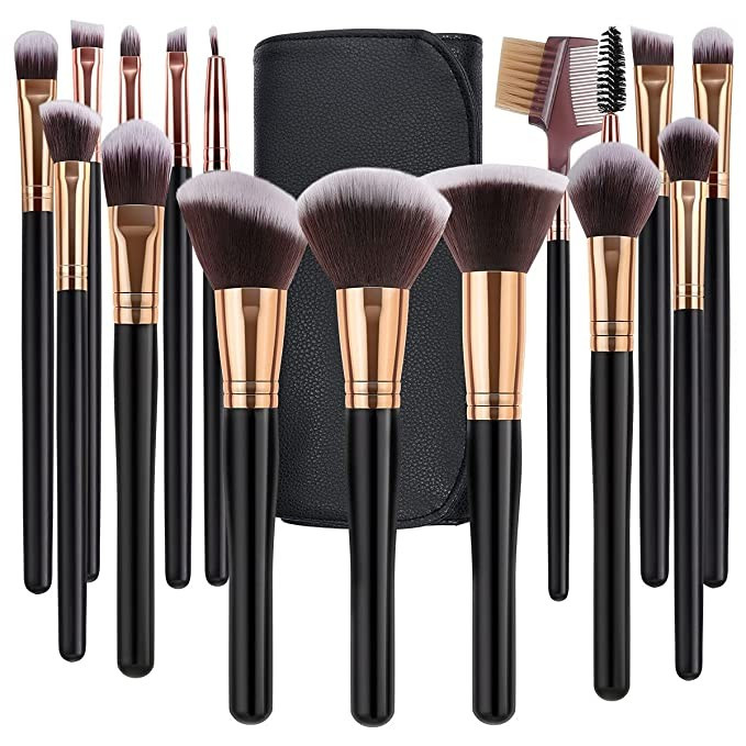 SOLVE Makeup Brushes 16 Pcs Premium Synthetic Foundation Blending Blush Concealer Eye Shadow Make... | Amazon (US)