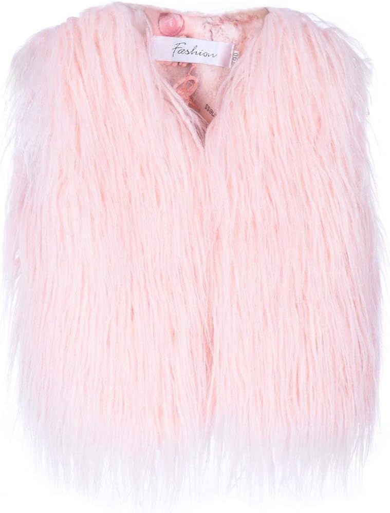 Little Girls' Faux Fur Wool Vest Coat Jacket Outerwear for 1-10 Years Old | Amazon (US)