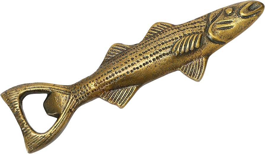 Creative Co-Op Cast Aluminum Fish Shaped Bottle Opener, Antique Gold Finish Dining/Entertain Glas... | Amazon (US)