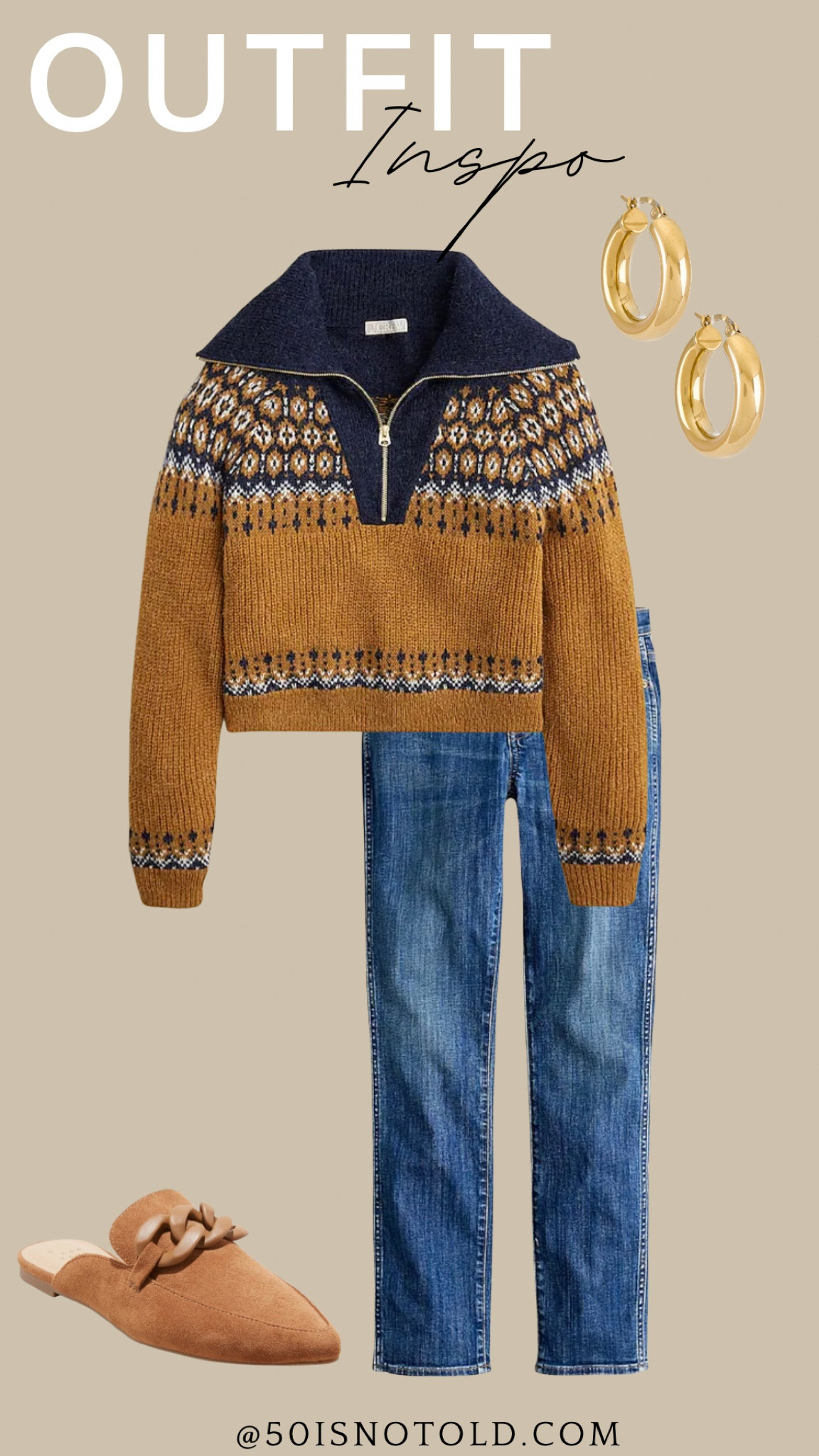 Fair Isle half-zip sweater in … curated on LTK