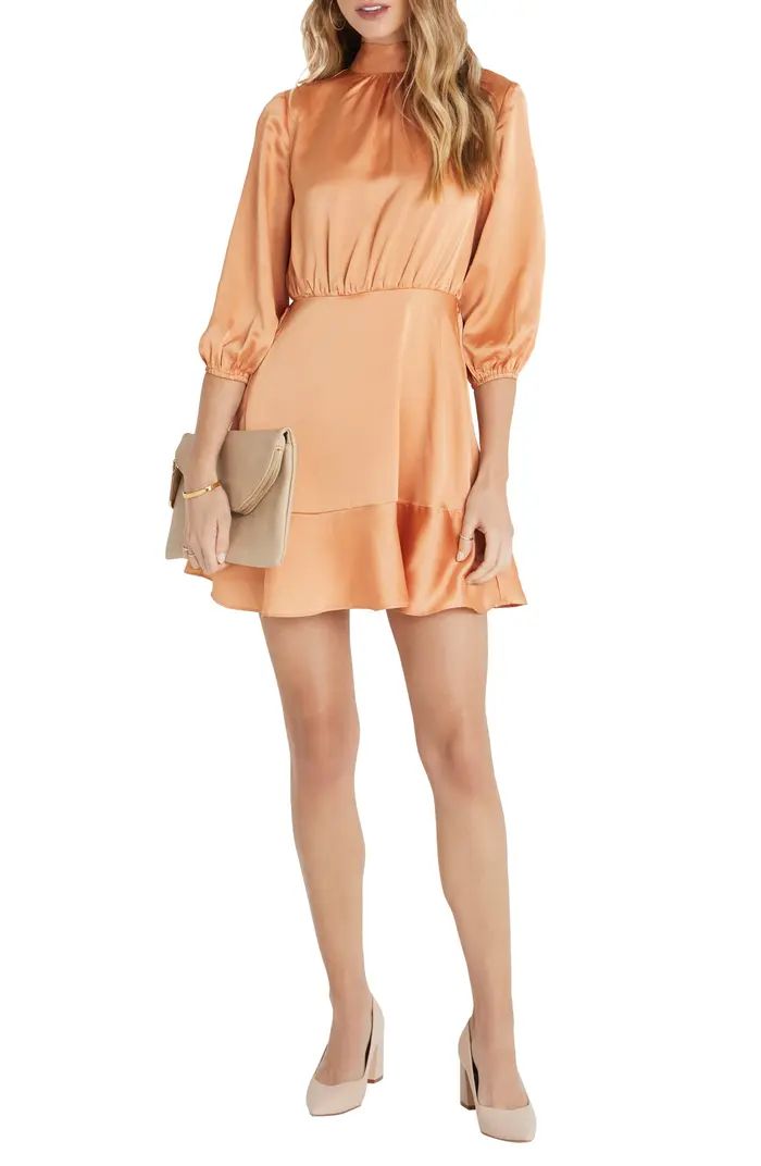 VICI Collection Satin Balloon Sleeve Dress | Nordstrom | Nordstrom