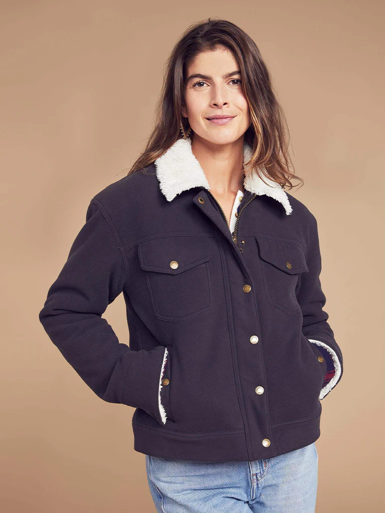 Sherpa Lined Trucker Jacket - Washed Black | Faherty