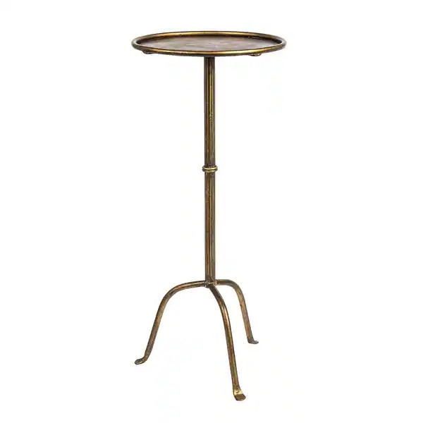 Round Metal Drink Table - Antique Brass | Bed Bath & Beyond