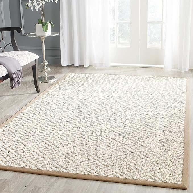 SAFAVIEH Natural Fiber Collection Area Rug - 8' x 10', Natural, Greek Key Sisal Design, Easy Care... | Amazon (US)
