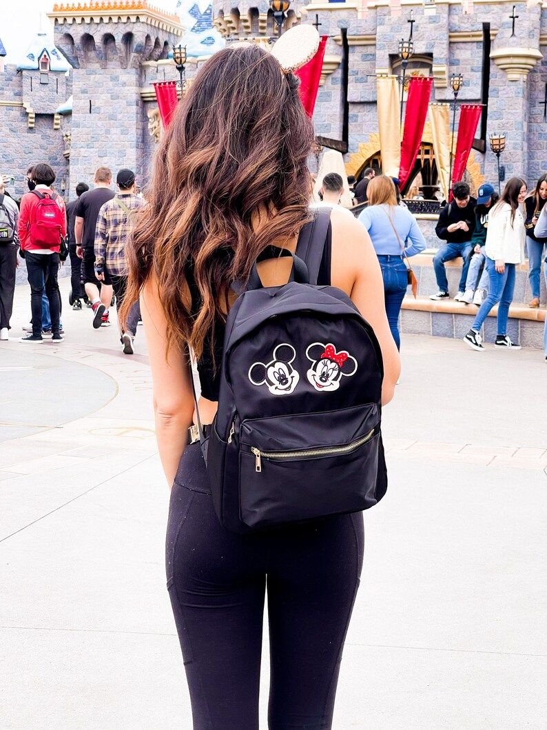Black Nylon Backpack Gold Hardware Disney Backpack Stoney | Etsy | Etsy (US)