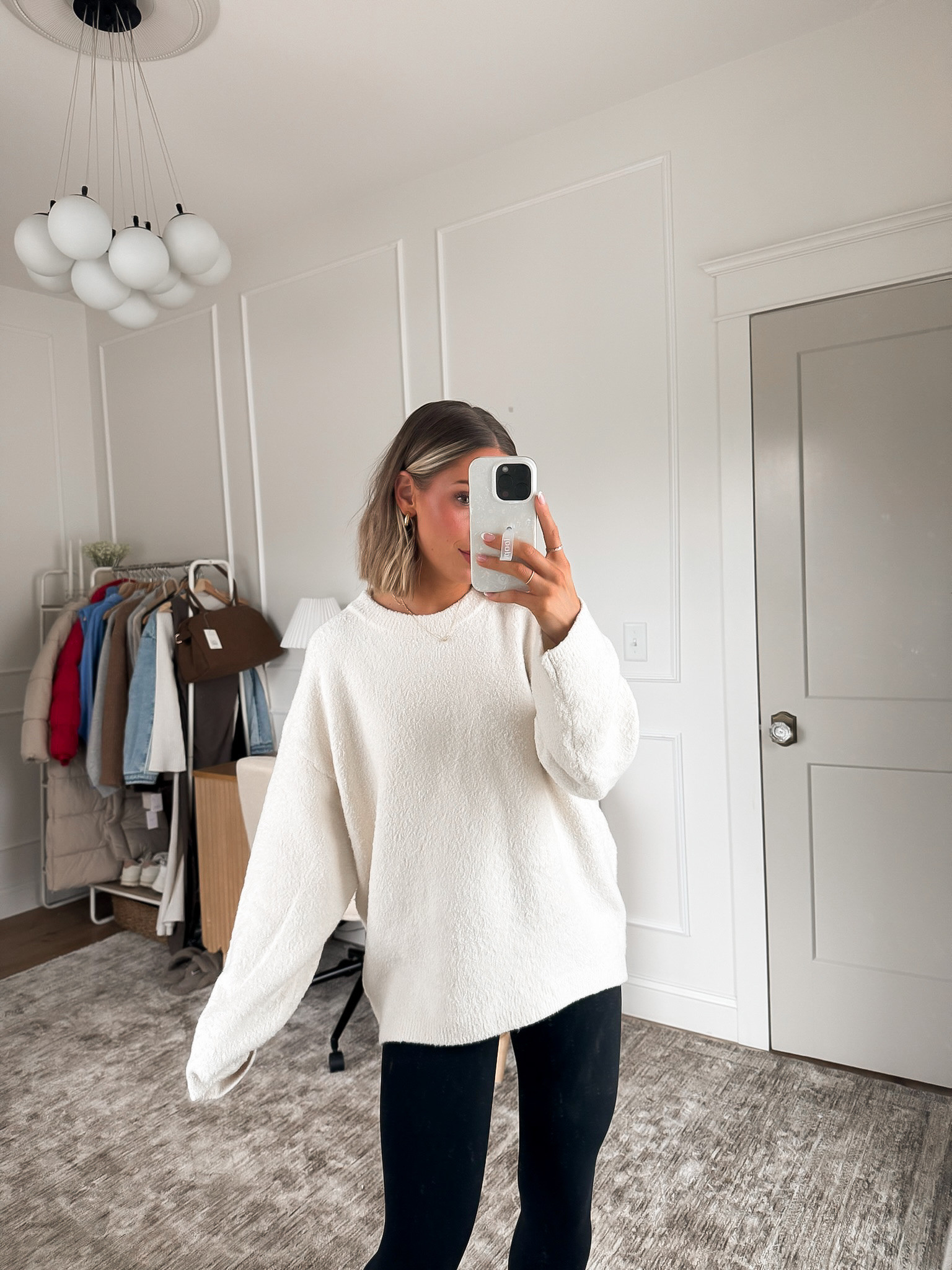 Cute sweater for the office or a holiday party! 🥂 Can easily be dressed up or just wear with leggings! 

❤️ wearing this in a large - usually an XS/S so size up a few if you want to really oversized like this! 

#LTKSeasonal #LTKHoliday #LTKStyleTip