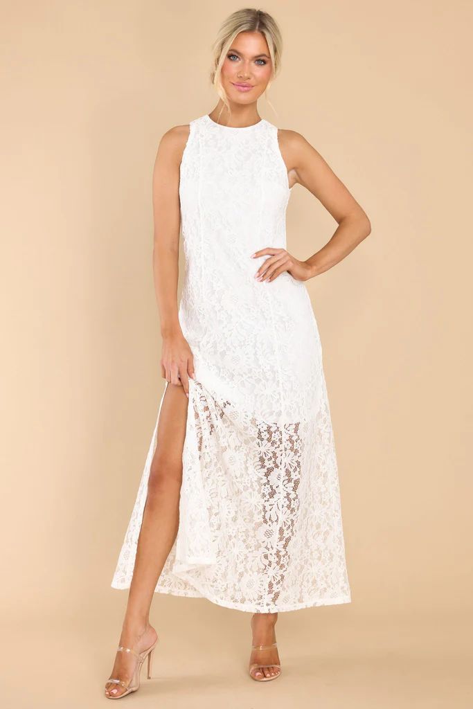 Irresistible Charm White Lace Maxi Dress | Red Dress 