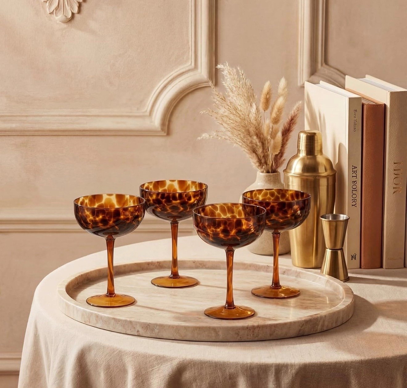 Set of 4 Tortoise Leopard Print Brown 7oz Rocks Glasses Stylish Stemless Cocktail Cups Glass Glassware Tumbler Ideal for Gin, Tequila, Vodka, Soft Drinks (Goblet) #glassware #cups #tortoiseshellcups

#LTKHome
