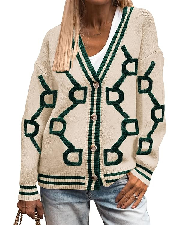PRETTYGARDEN Womens Fall Chunky Knit Cardigan Open Front Button Up Winter Coat | Amazon (US)