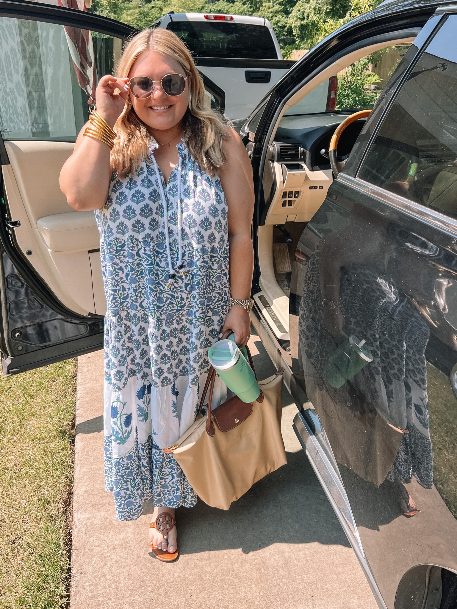 pearl embellished dress The Kindness Light Blue Pearl Embellished Button Down Dress, Small - The Mint Julep Boutique