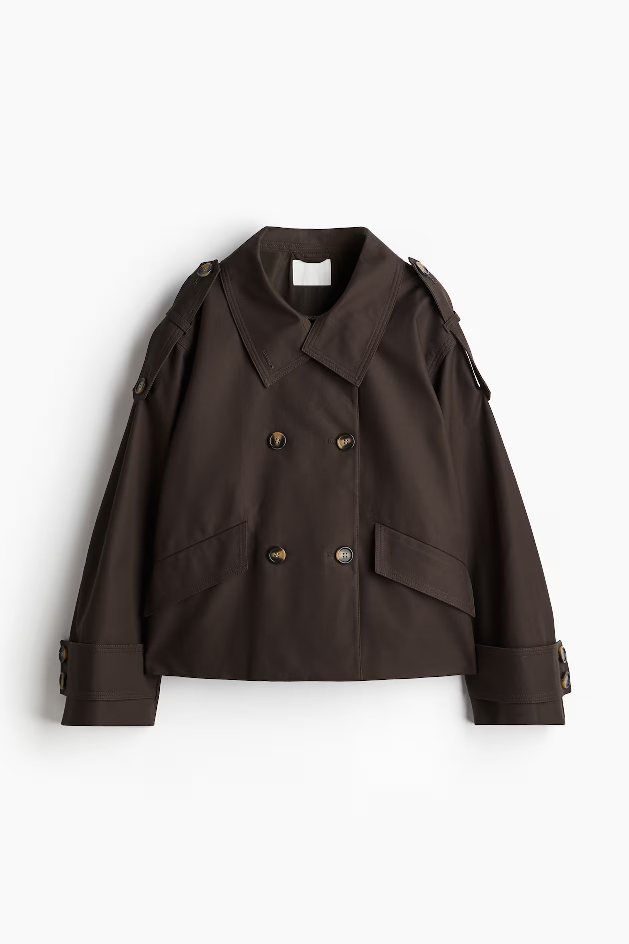 Trench-coat court - Marron foncé - FEMME | H&M FR | H&M (FR, IT, ES, PT, BE)