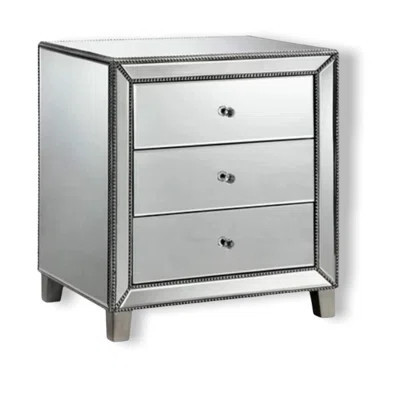 Mirror Beaded 3 Drawer Nightstand | Wayfair North America