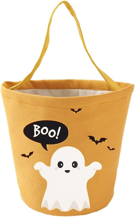 Halloween Trick or Treat Bags Halloween Candy Buckets Tote Bags Orange Black Ghost Halloween Part... | Amazon (US)