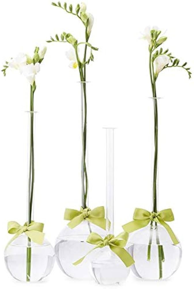 Two's Company Sleek and Chic Bubbles Vases – Modern Clear Glass Flower Vases, Decorative Center... | Amazon (US)