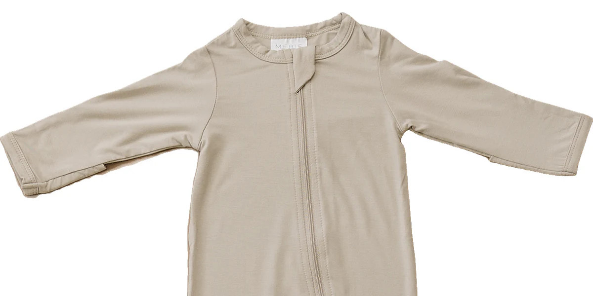 Mebie Baby Oatmeal Bamboo Zipper Gender Neutral | Mebie Baby