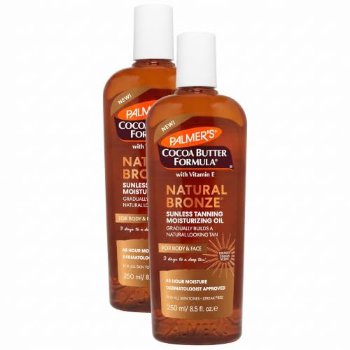 Palmer’s Cocoa Butter Formula, Natural Bronze Sunless Tanning Moisturizing Body Oil (8.5 fl oz), Face & Body Gradual Tanner, Buildable, Natural-Looking Tan in 3 Days, No Streak, 48-Hour Moisture | Amazon (US)