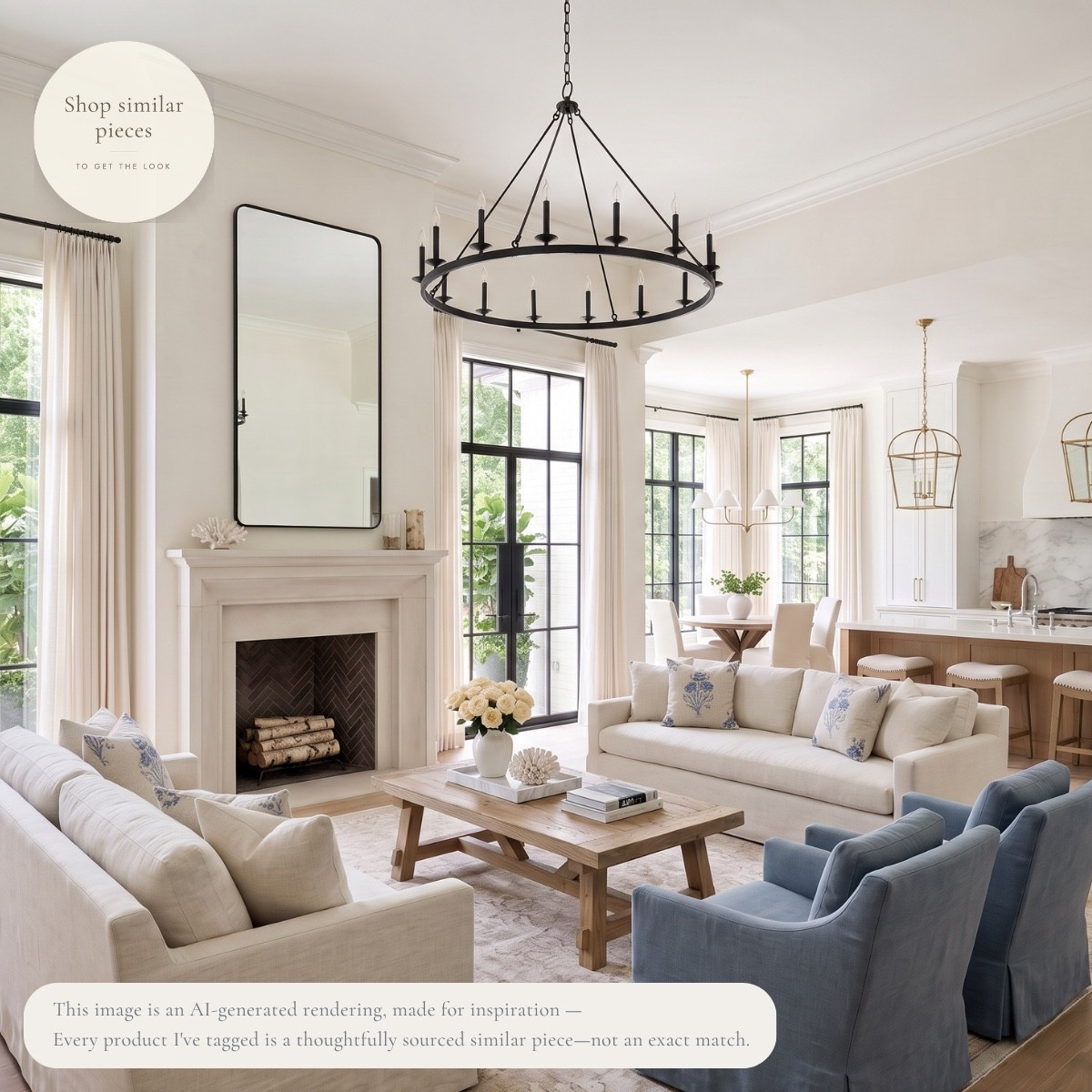 Clean lines, warm white oak, and soft coastal blues come together in an open-concept living space designed for everyday life. With timeless finishes, layered textures, and thoughtfully chosen details, this room feels bright, welcoming, and effortlessly classic. I've sourced similar pieces to help you bring the same look into your own home. 🤍

AI-generated design concept for inspiration • Tagged products are thoughtfully sourced similar pieces, not exact matches • Affiliate links may be used. As an Amazon Associate, I earn from qualifying purchases.

#LTKHome

#LTKHome