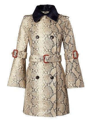 Banana Republic x Olivia Palermo | Italian Snake-Effect Leather Trench Coat | Banana Republic US