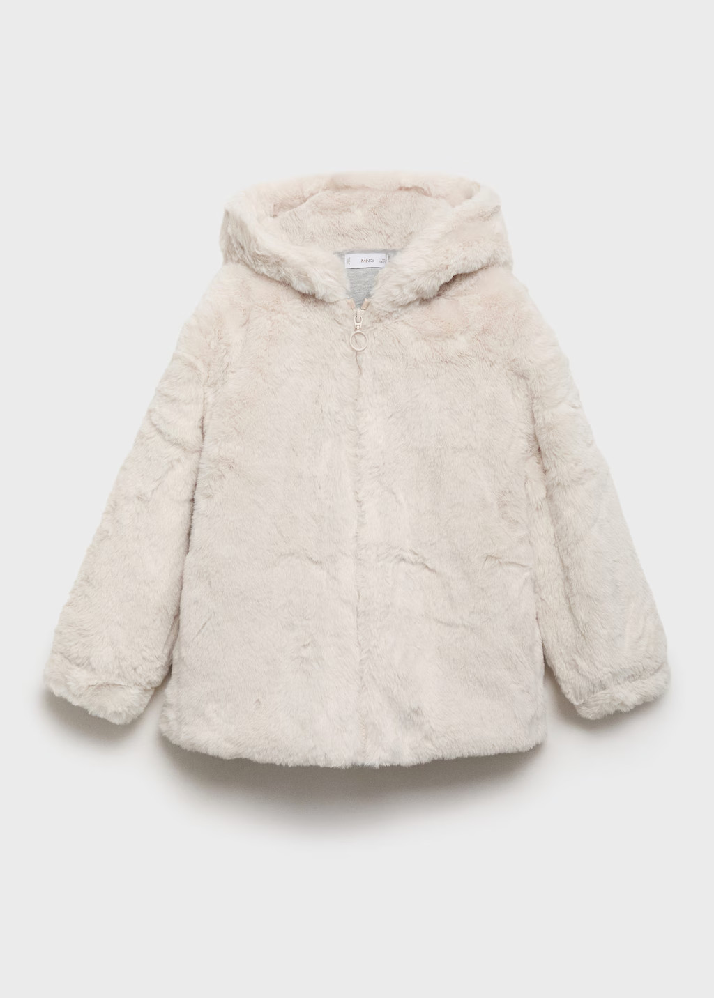 Hooded fur-effect coat beige - Kids - 8 - MANGO KIDS | Mango (US/MX/AU)