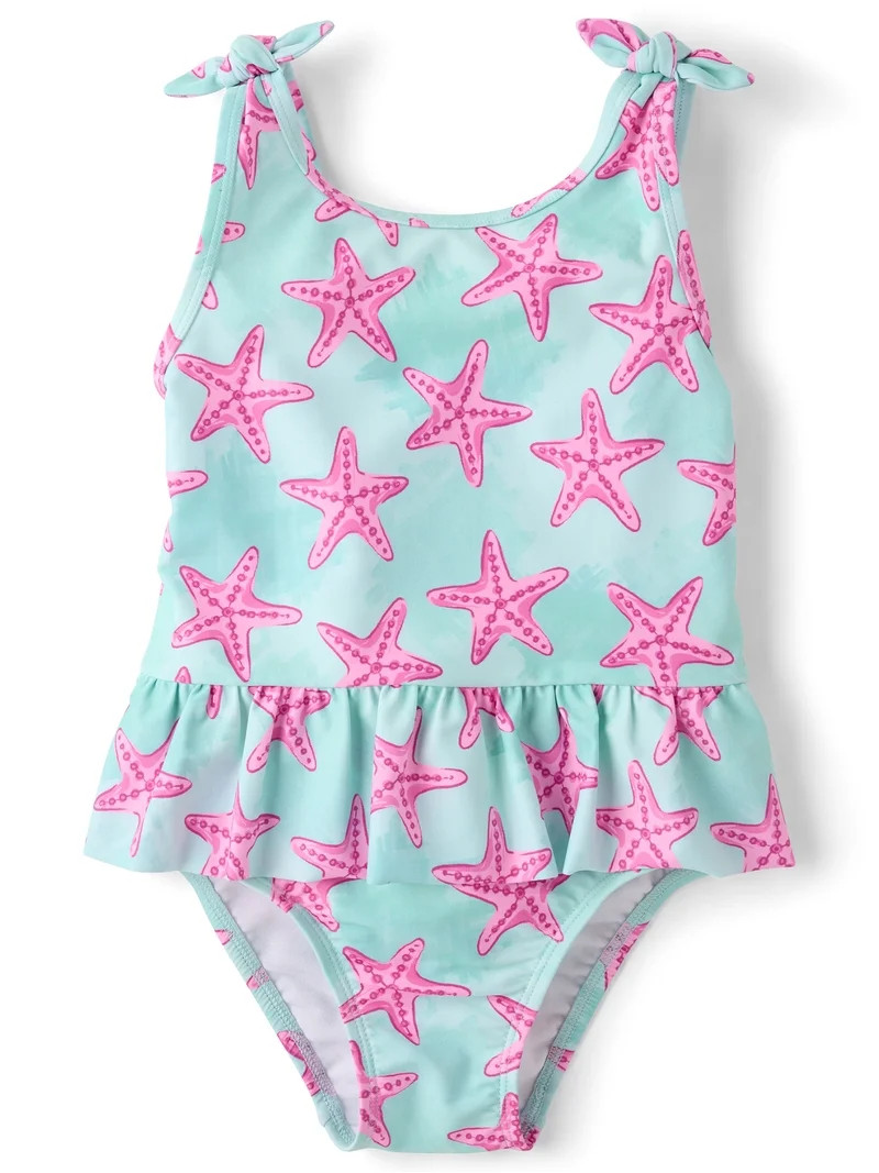 The Children's Place Baby & Toddler Girls Sleeveless Peplum One Piece Swimsuit, Sizes 6M-5T | Walmart (US)