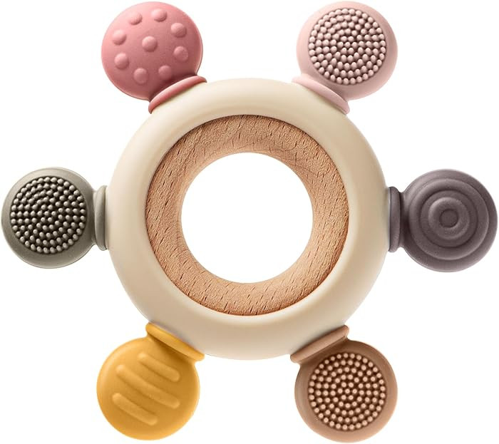 Baby Teething Toys for 0-6 6-12 Months, BPA Free Teether Sensory Toys for Babies 0 3 6 9 12 18 Mo... | Amazon (US)