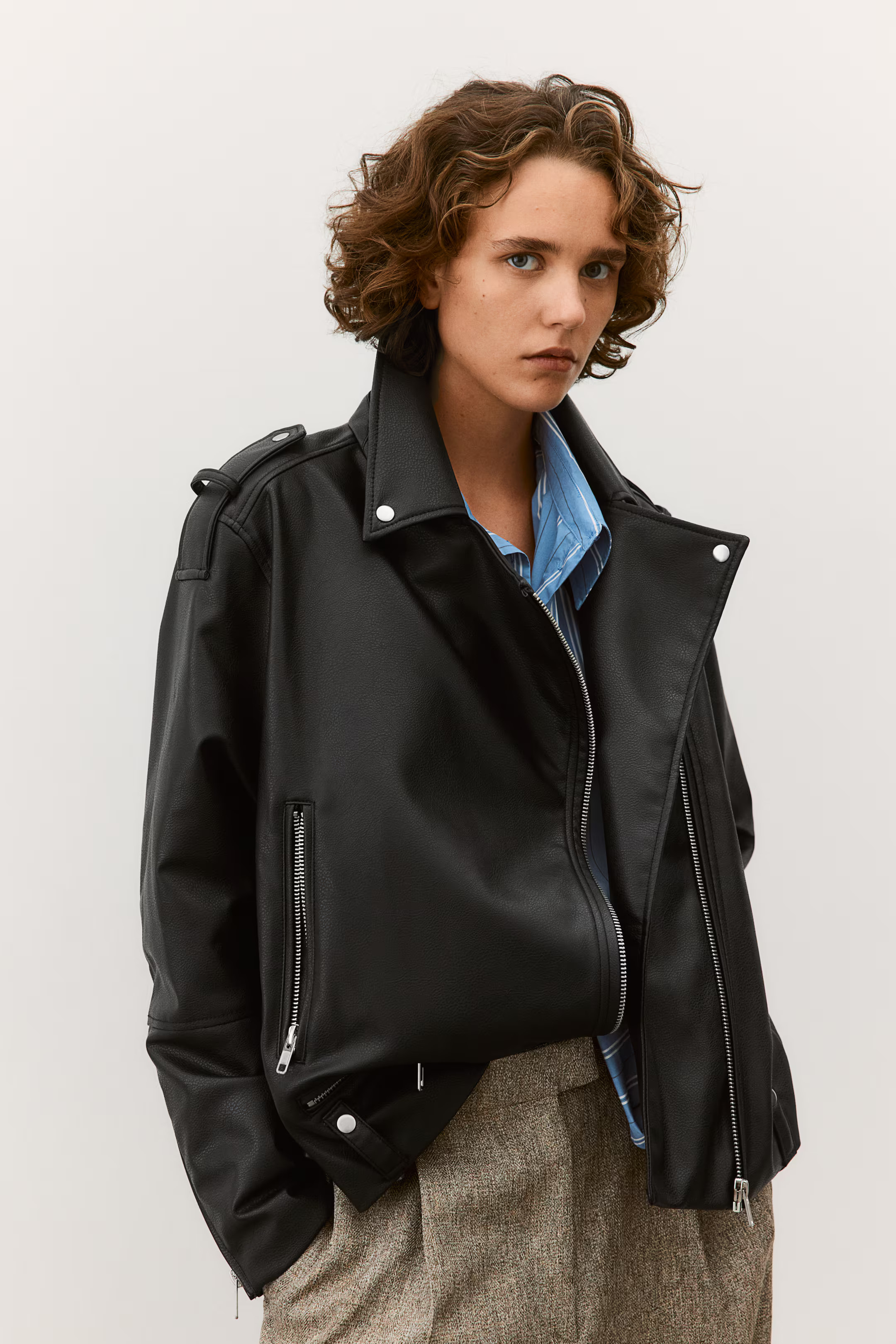 Coated Biker Jacket | H&M (US + CA)