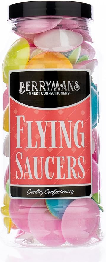 Original Flying Saucer Sweets Flying Saucers Retro Sweets Gift Jar By Berrymans Sweet Shop - Clas... | Amazon (UK)